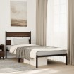 Estructura cama con cabecero sin colchón marrón roble 100x190cm