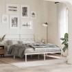 Estructura cama sin colchón con cabecero metal blanco 135x190cm