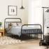 Estructura cama sin colchón con estribo metal negro 100x190