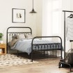 Estructura cama sin colchón con estribo metal negro 100x190 cm