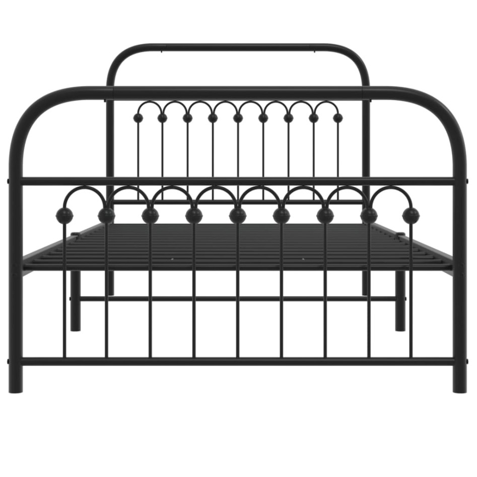 Estructura cama sin colchón con estribo metal negro 100x190