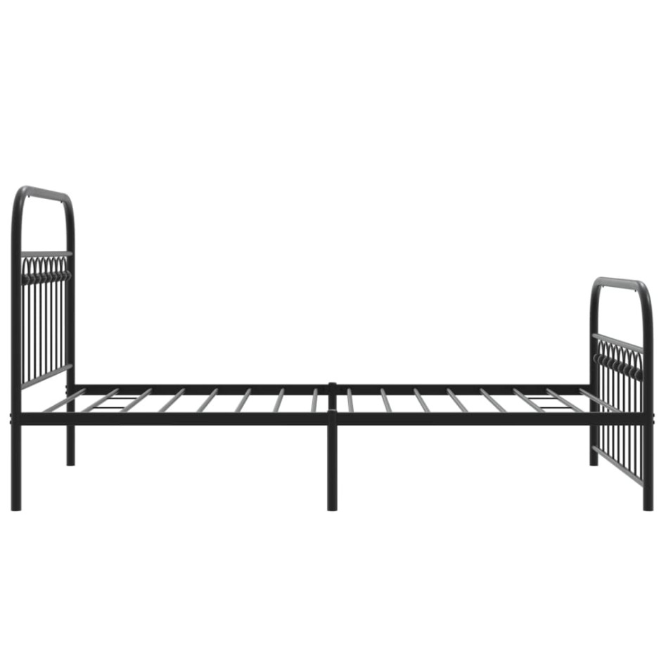 Estructura cama sin colchón con estribo metal negro 100x190
