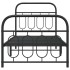 Estructura cama sin colchón con estribo metal negro 90x190