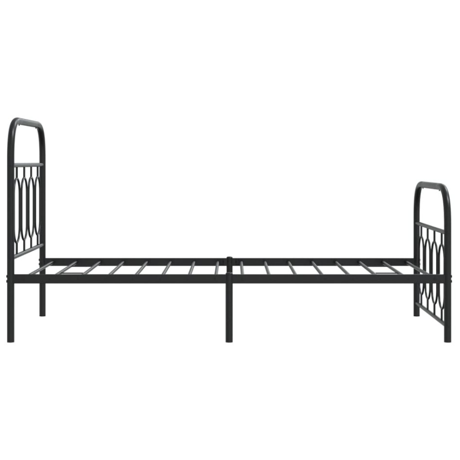 Estructura cama sin colchón con estribo metal negro 90x190
