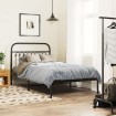 Estructura cama sin colchón con cabecero metal negro 100x190 cm