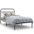 Estructura cama sin colchón con cabecero metal negro 100x190