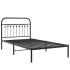 Estructura cama sin colchón con cabecero metal negro 100x190