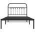 Estructura cama sin colchón con cabecero metal negro 100x190