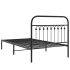 Estructura cama sin colchón con cabecero metal negro 100x190