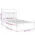 Estructura cama sin colchón con cabecero metal negro 100x190