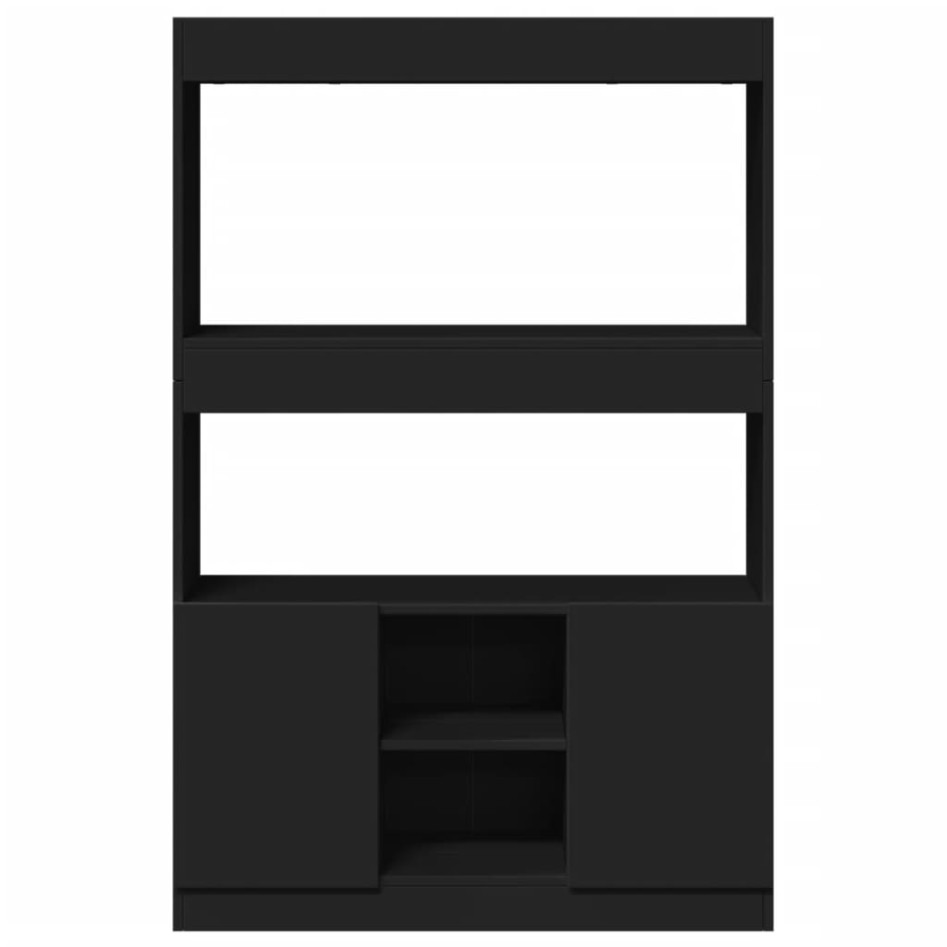 Aparador alto madera de ingeniería negro 92x33x140