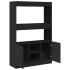 Aparador alto madera de ingeniería negro 92x33x140