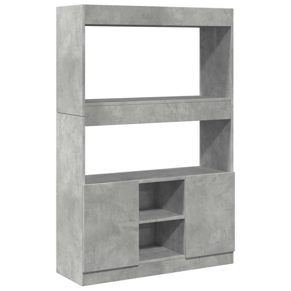 Aparador alto madera de ingeniería gris hormigón 92x33x140