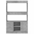 Aparador alto madera de ingeniería gris hormigón 92x33x140