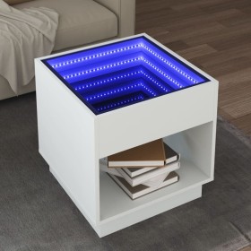 Mesa de centro con Infinity LED blanco 50x50x50