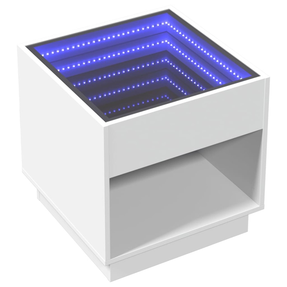 Mesa de centro con Infinity LED blanco 50x50x50