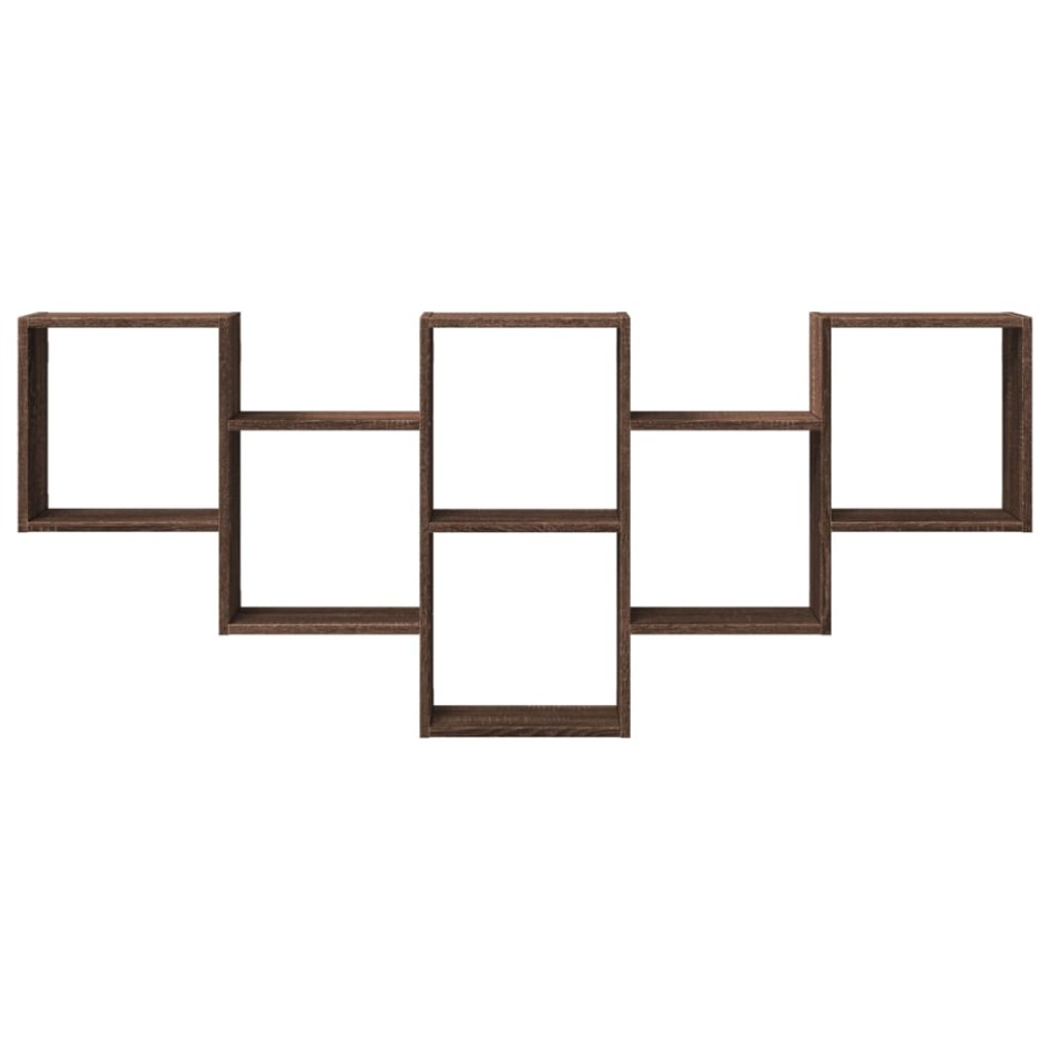 Estantería de pared madera ingeniería marrón roble 159x18x66