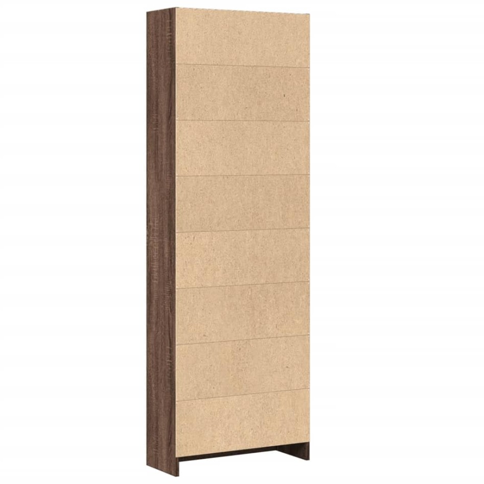 Estantería de madera de ingeniería marrón roble 60x24x176