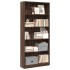 Estantería de madera de ingeniería marrón roble 80x24x176