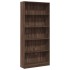 Estantería de madera de ingeniería marrón roble 80x24x176
