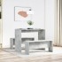 Mesa y bancos de comedor 3 pzas madera ingeniería gris