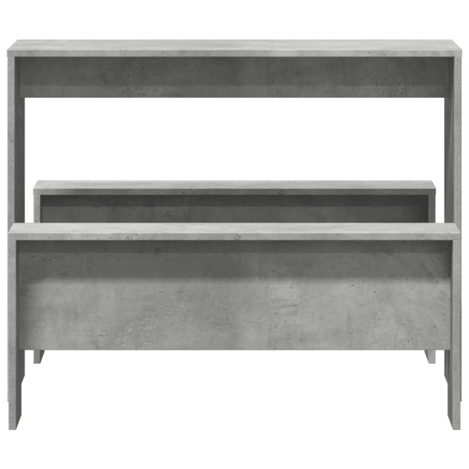 Mesa y bancos de comedor 3 pzas madera ingeniería gris