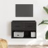 Mueble de TV metal y madera de ingeniería negro 60x31x39,5