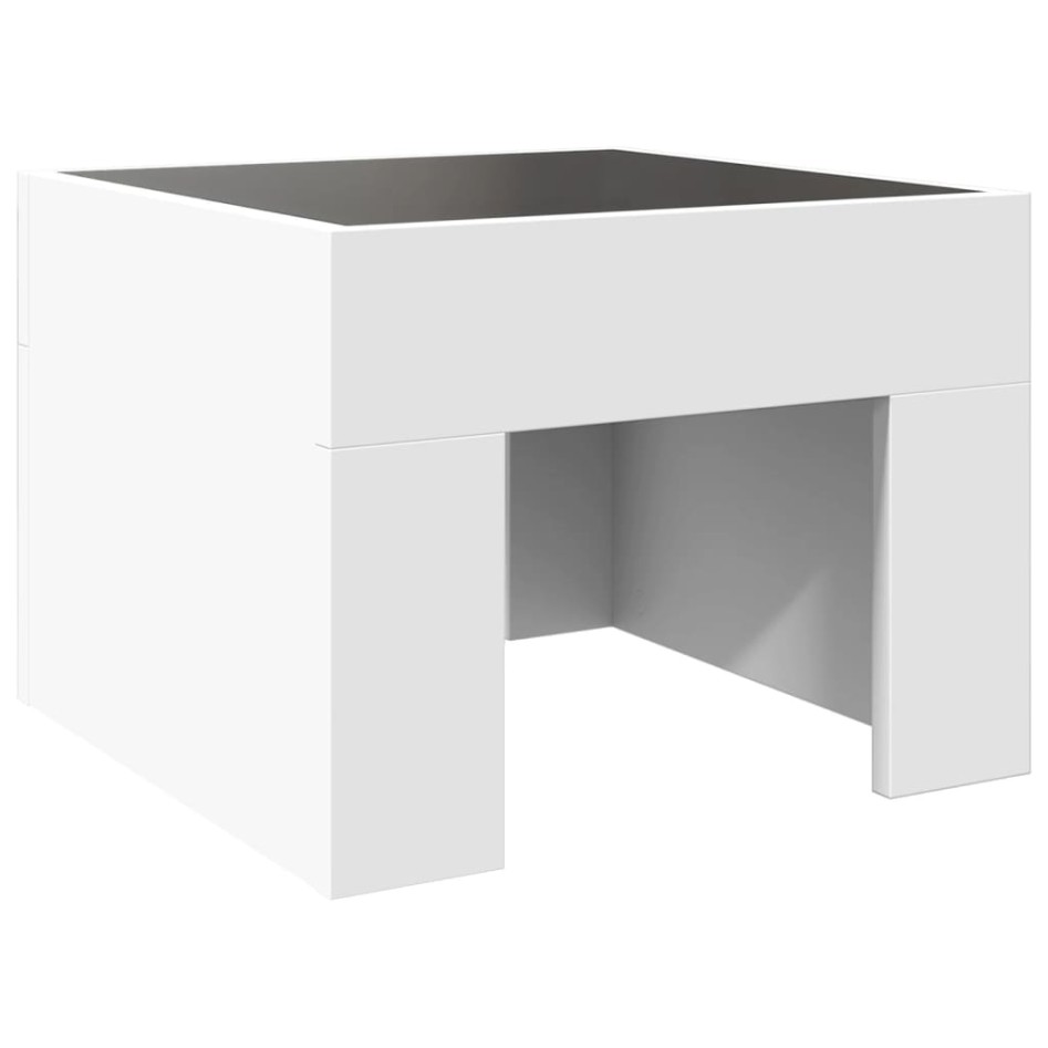 Mesa de centro con LED Infinity blanca 40x40x30