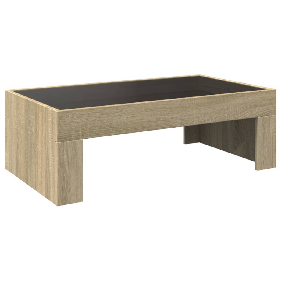 Mesa de centro con Infinity LED roble Sonoma 90x50x30