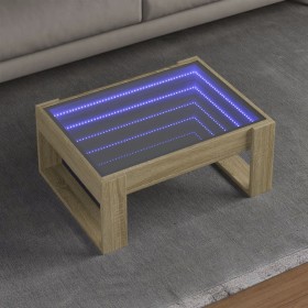Mesa de centro con Infinity LED roble Sonoma 70x53x30