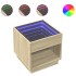 Mesa de centro con Infinity LED roble Sonoma 50x50x50