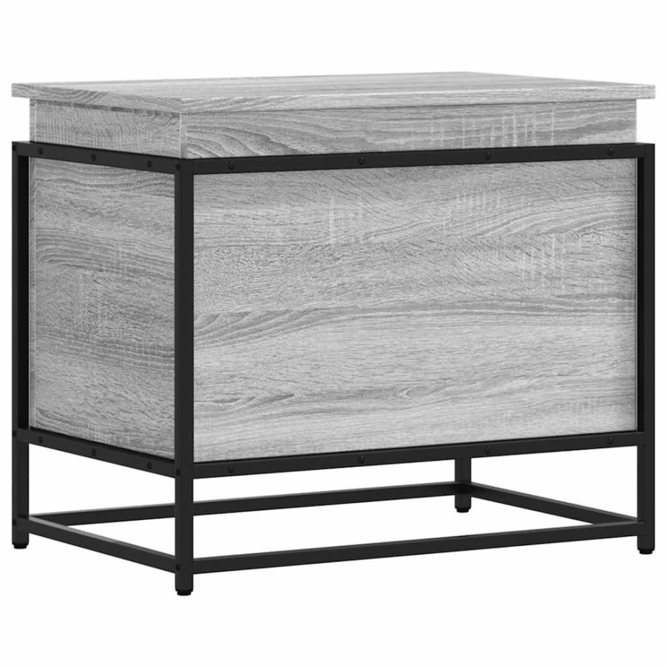 Caja de almacenaje con tapa madera gris Sonoma 60x40x51,5