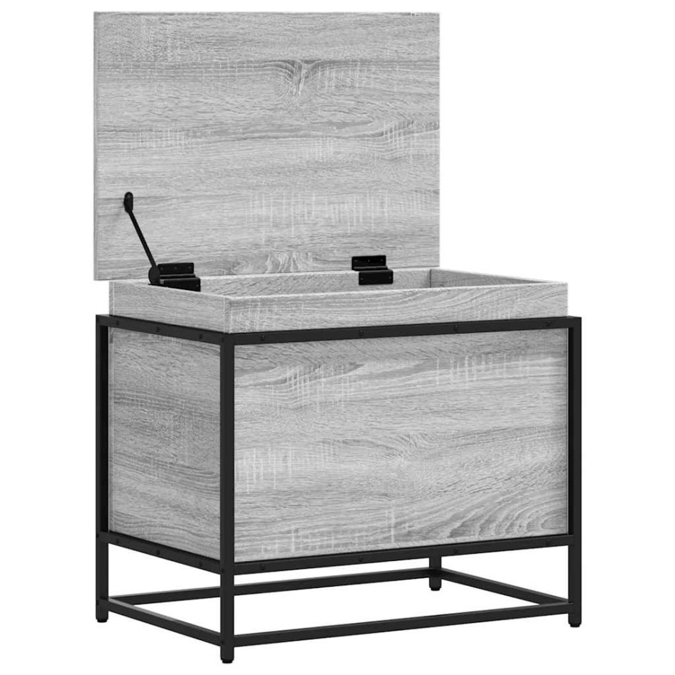 Caja de almacenaje con tapa madera gris Sonoma 60x40x51,5