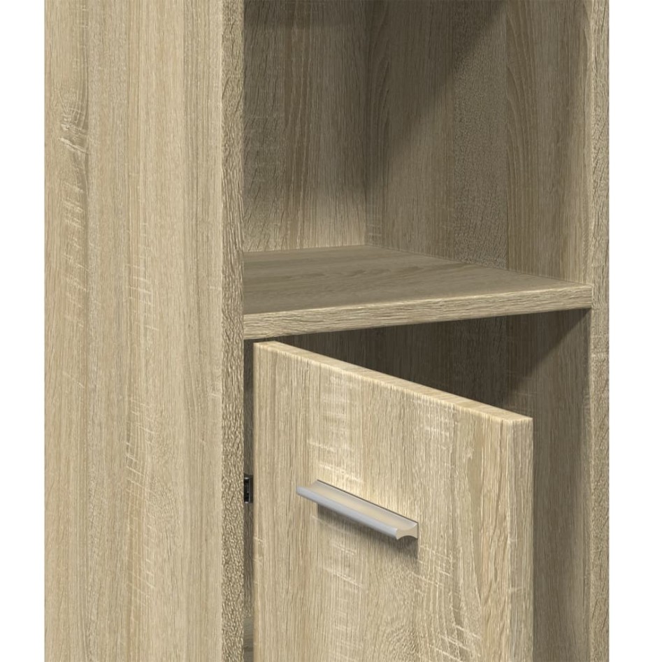 Armario de baño madera contrachapada color roble 30x30x183,5