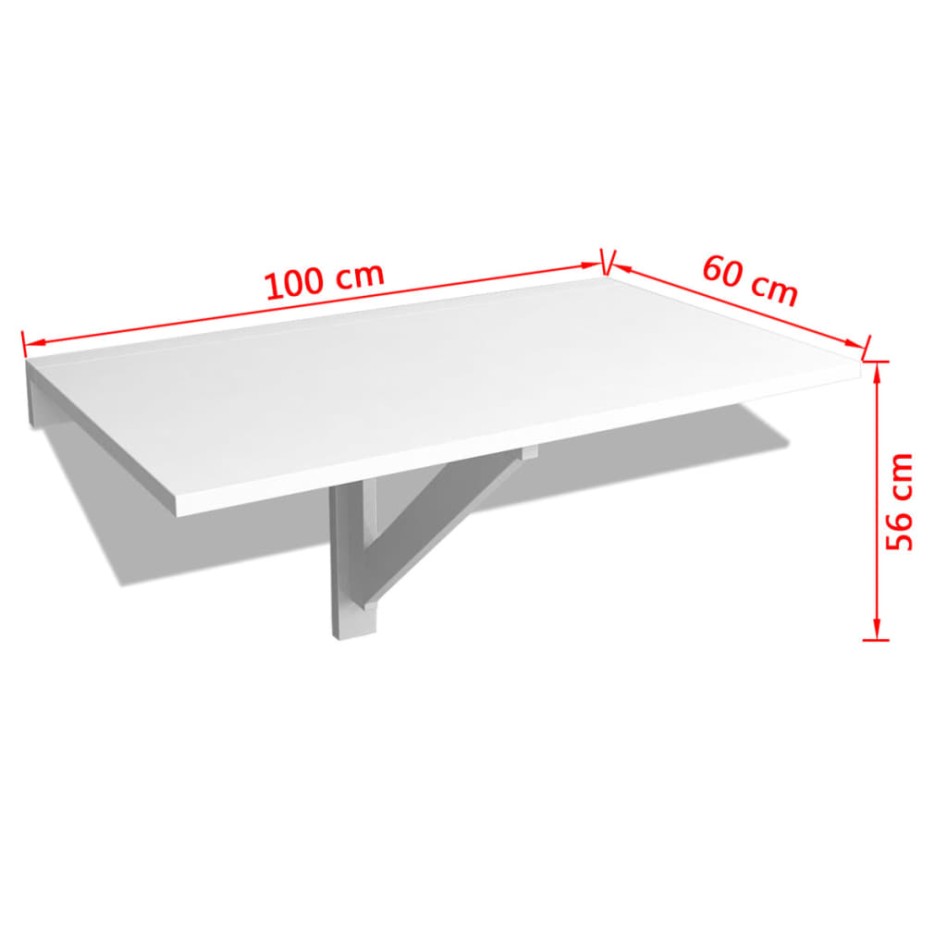 Mesa plegable de pared blanco 100x60