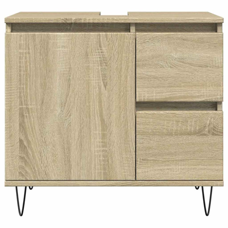 Armario de baño madera contrachapada roble Sonoma 65x33x60
