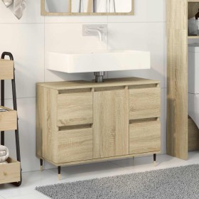 Mueble de baño madera de ingeniería roble Sonoma 80x33x60