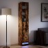 Aparador con LED madera ingeniería roble ahumado 36x32,5x200