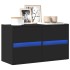 Mueble de TV de pared con luces LED negro 80x31x45