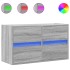 Mueble de TV de pared con luces LED gris Sonoma 80x31x45