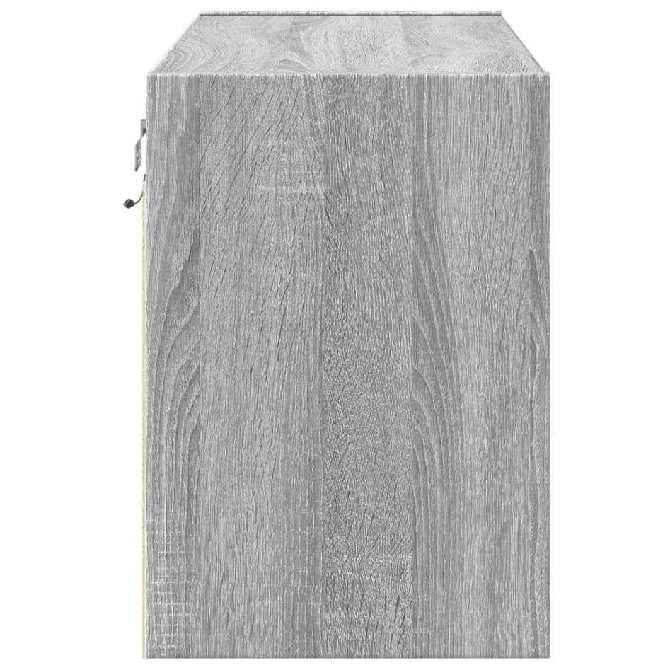 Mueble de TV de pared con luces LED gris Sonoma 80x31x45