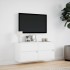 Mueble de TV de pared con luces LED blanco 100x31x45