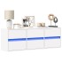 Mueble de TV de pared con luces LED blanco 130x31x45