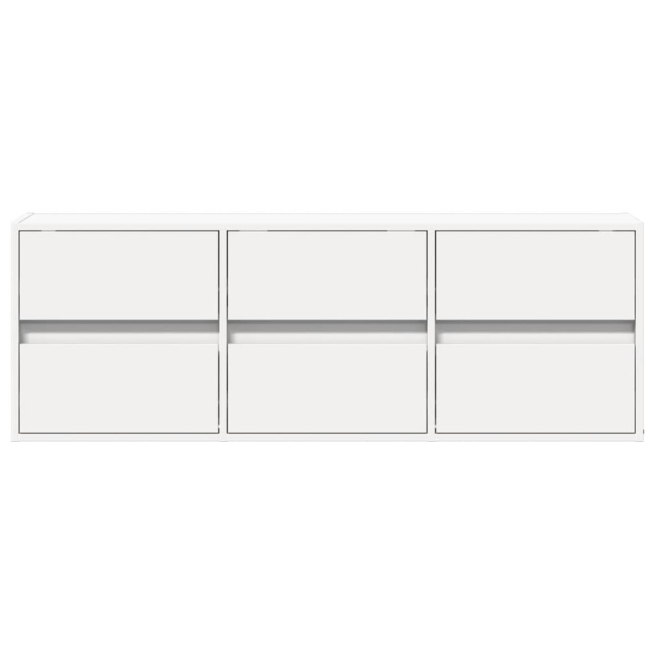 Mueble de TV de pared con luces LED blanco 130x31x45