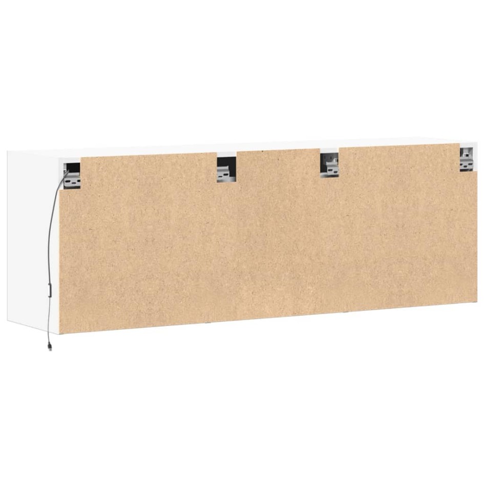 Mueble de TV de pared con luces LED blanco 130x31x45