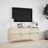 Mueble de TV de pared con luces LED roble Sonoma 130x31x45