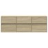 Mueble de TV de pared con luces LED roble Sonoma 130x31x45
