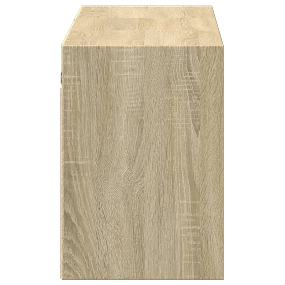 Mueble de TV de pared con luces LED roble Sonoma 130x31x45