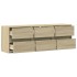 Mueble de TV de pared con luces LED roble Sonoma 130x31x45