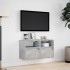 Muebles TV de pared luces LED 2 uds gris hormigón 41x31x45